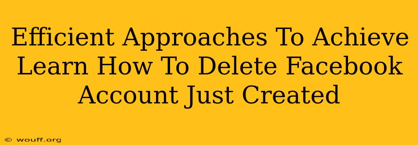 Efficient Approaches To Achieve Learn How To Delete Facebook Account Just Created
