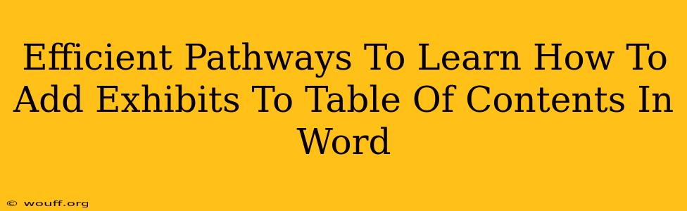 Efficient Pathways To Learn How To Add Exhibits To Table Of Contents In Word