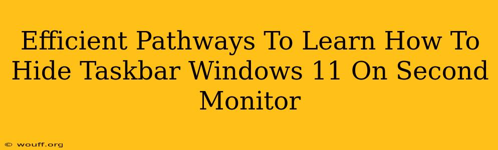 Efficient Pathways To Learn How To Hide Taskbar Windows 11 On Second Monitor