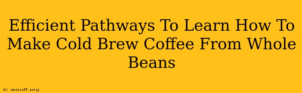 Efficient Pathways To Learn How To Make Cold Brew Coffee From Whole Beans