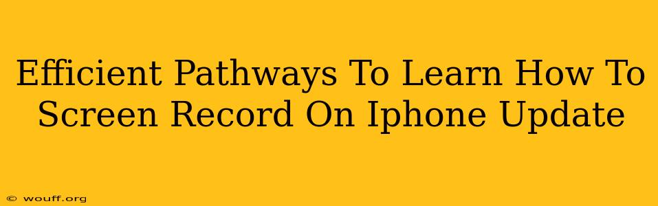 Efficient Pathways To Learn How To Screen Record On Iphone Update