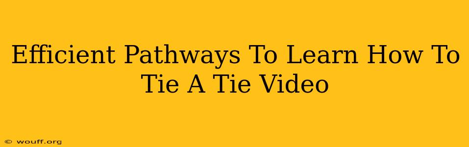 Efficient Pathways To Learn How To Tie A Tie Video