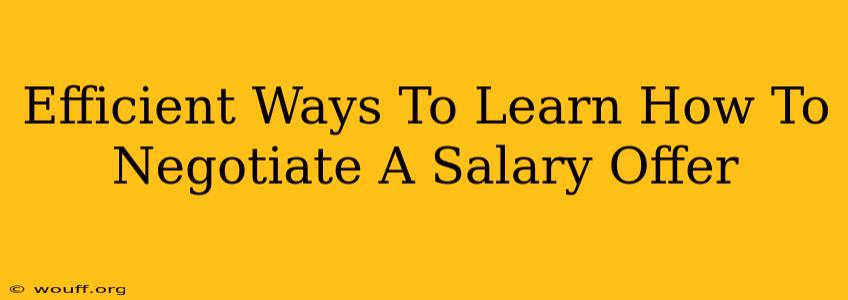 Efficient Ways To Learn How To Negotiate A Salary Offer