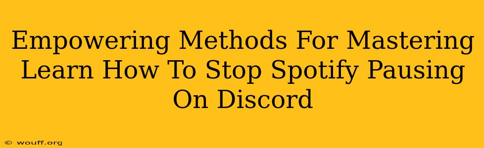 Empowering Methods For Mastering Learn How To Stop Spotify Pausing On Discord