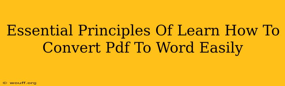 Essential Principles Of Learn How To Convert Pdf To Word Easily