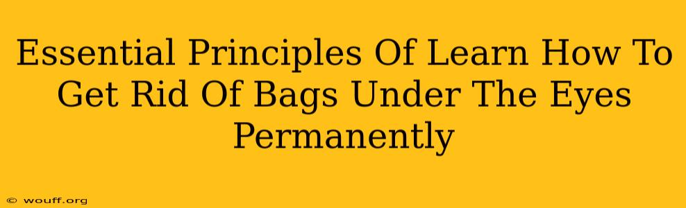 Essential Principles Of Learn How To Get Rid Of Bags Under The Eyes Permanently