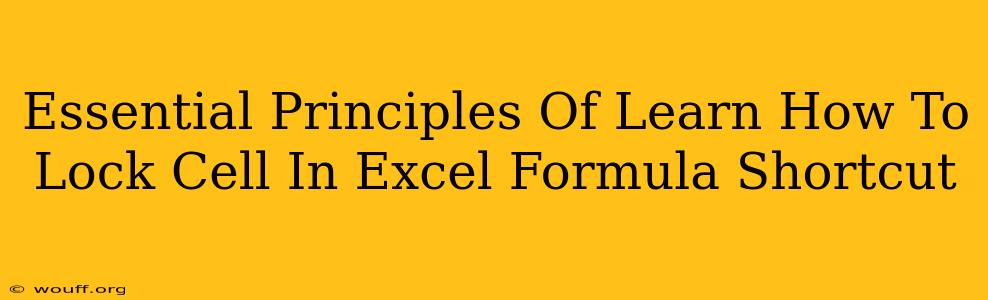 Essential Principles Of Learn How To Lock Cell In Excel Formula Shortcut