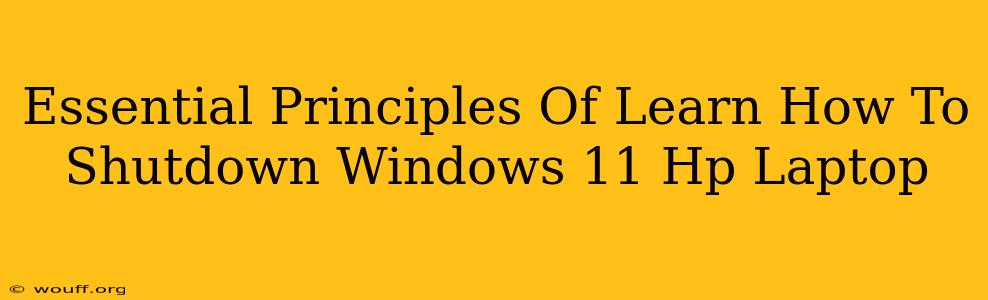 Essential Principles Of Learn How To Shutdown Windows 11 Hp Laptop