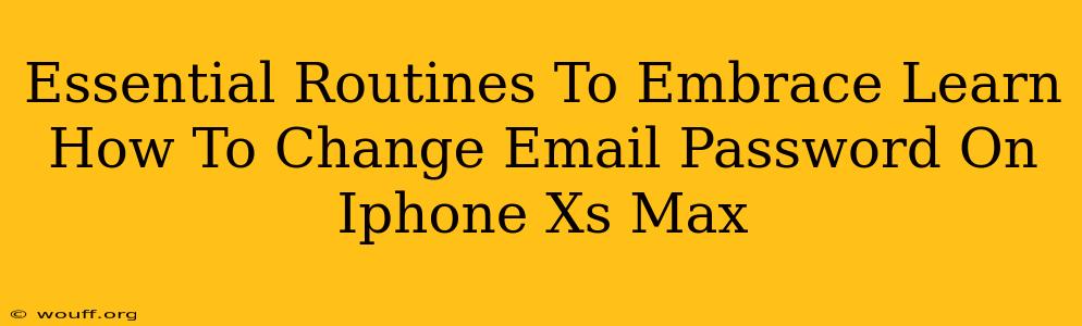 Essential Routines To Embrace Learn How To Change Email Password On Iphone Xs Max