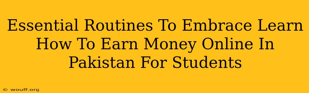 Essential Routines To Embrace Learn How To Earn Money Online In Pakistan For Students