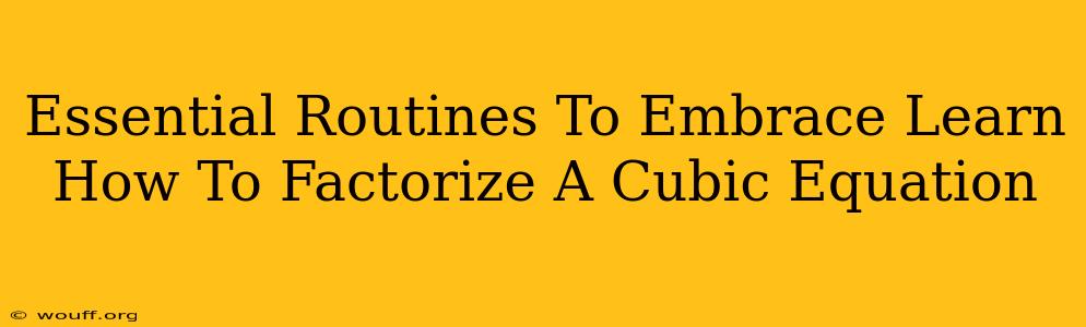 Essential Routines To Embrace Learn How To Factorize A Cubic Equation