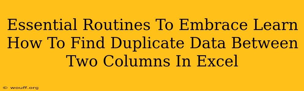 Essential Routines To Embrace Learn How To Find Duplicate Data Between Two Columns In Excel