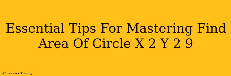 Essential Tips For Mastering Find Area Of Circle X 2 Y 2 9