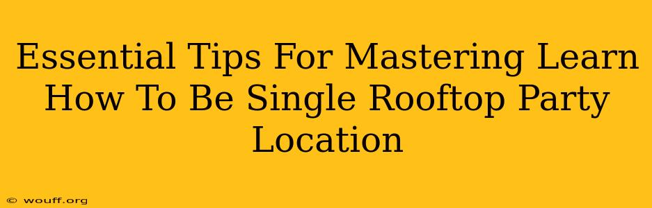 Essential Tips For Mastering Learn How To Be Single Rooftop Party Location