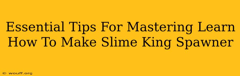 Essential Tips For Mastering Learn How To Make Slime King Spawner