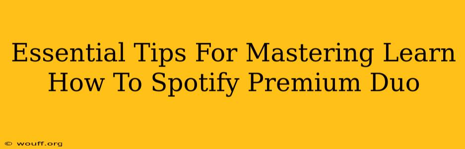 Essential Tips For Mastering Learn How To Spotify Premium Duo