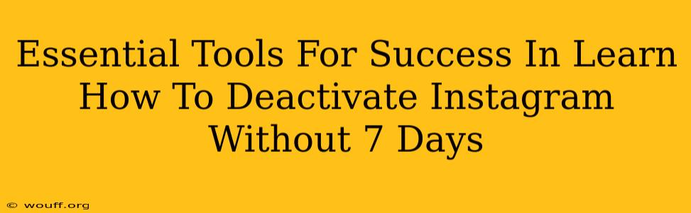 Essential Tools For Success In Learn How To Deactivate Instagram Without 7 Days