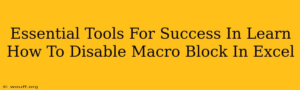 Essential Tools For Success In Learn How To Disable Macro Block In Excel