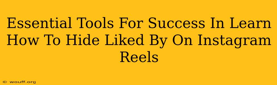 Essential Tools For Success In Learn How To Hide Liked By On Instagram Reels