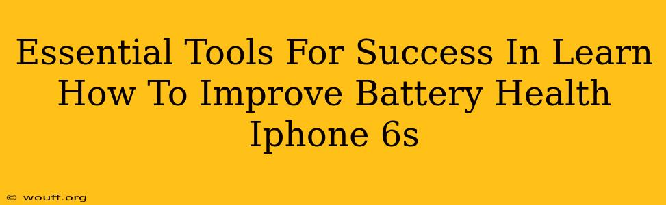 Essential Tools For Success In Learn How To Improve Battery Health Iphone 6s