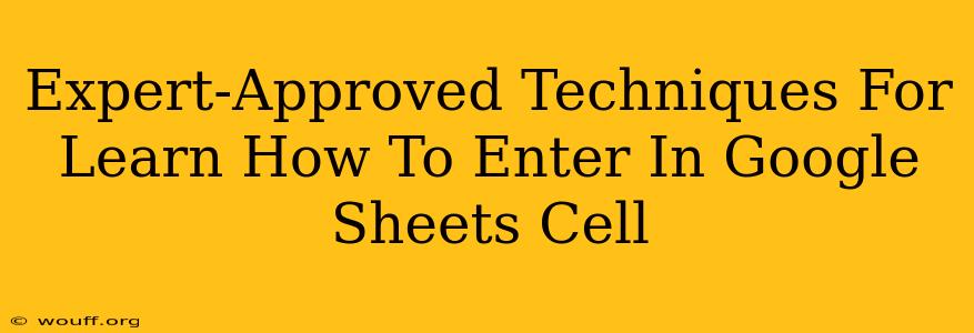 Expert-Approved Techniques For Learn How To Enter In Google Sheets Cell