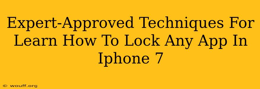 Expert-Approved Techniques For Learn How To Lock Any App In Iphone 7