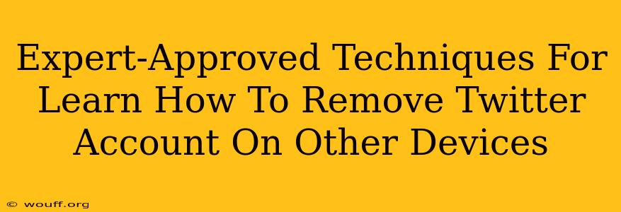 Expert-Approved Techniques For Learn How To Remove Twitter Account On Other Devices