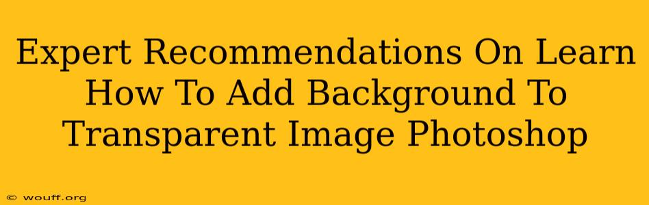 Expert Recommendations On Learn How To Add Background To Transparent Image Photoshop