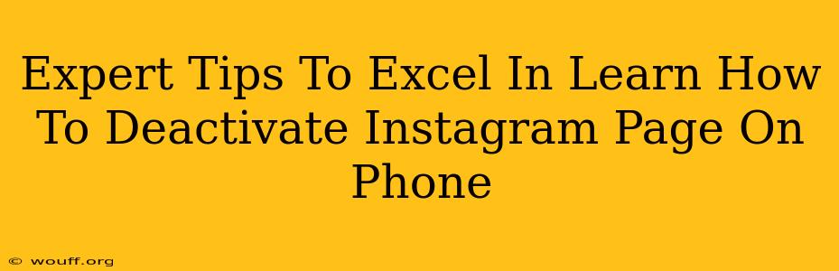 Expert Tips To Excel In Learn How To Deactivate Instagram Page On Phone