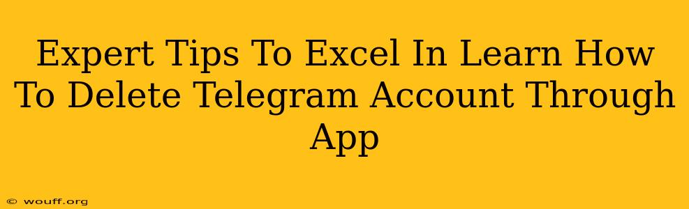 Expert Tips To Excel In Learn How To Delete Telegram Account Through App