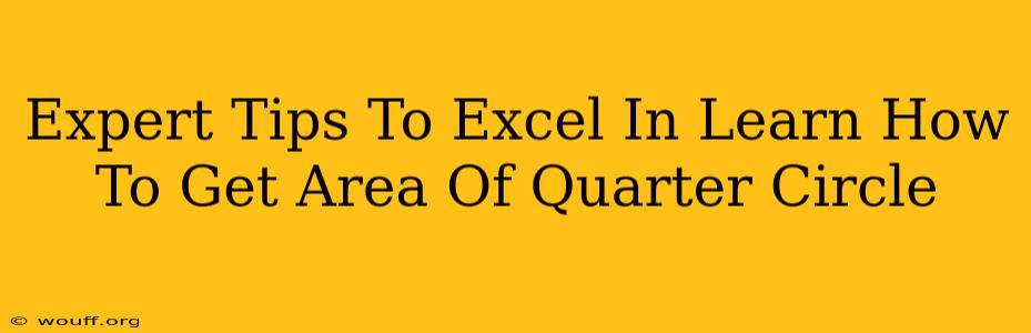 Expert Tips To Excel In Learn How To Get Area Of Quarter Circle