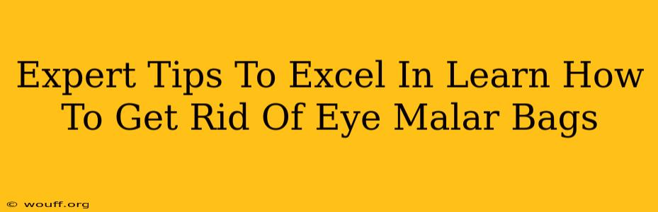 Expert Tips To Excel In Learn How To Get Rid Of Eye Malar Bags