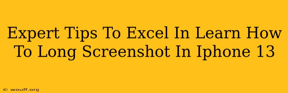 Expert Tips To Excel In Learn How To Long Screenshot In Iphone 13