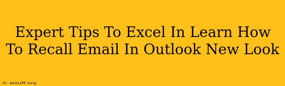 Expert Tips To Excel In Learn How To Recall Email In Outlook New Look