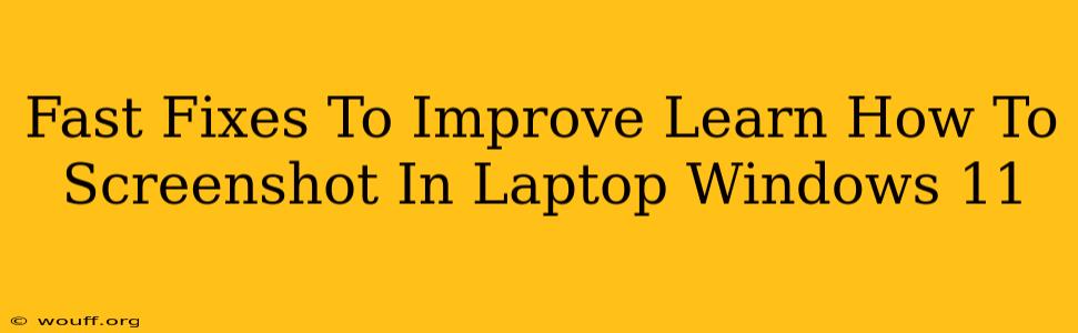 Fast Fixes To Improve Learn How To Screenshot In Laptop Windows 11