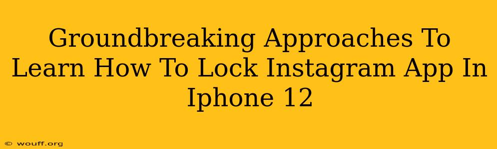 Groundbreaking Approaches To Learn How To Lock Instagram App In Iphone 12