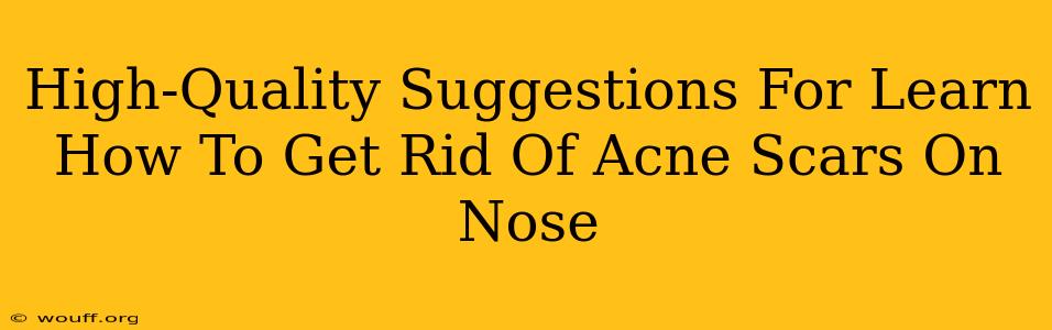 High-Quality Suggestions For Learn How To Get Rid Of Acne Scars On Nose