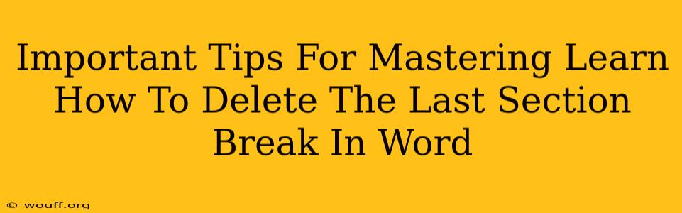 Important Tips For Mastering Learn How To Delete The Last Section Break In Word