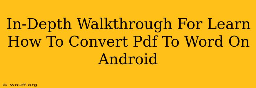 In-Depth Walkthrough For Learn How To Convert Pdf To Word On Android