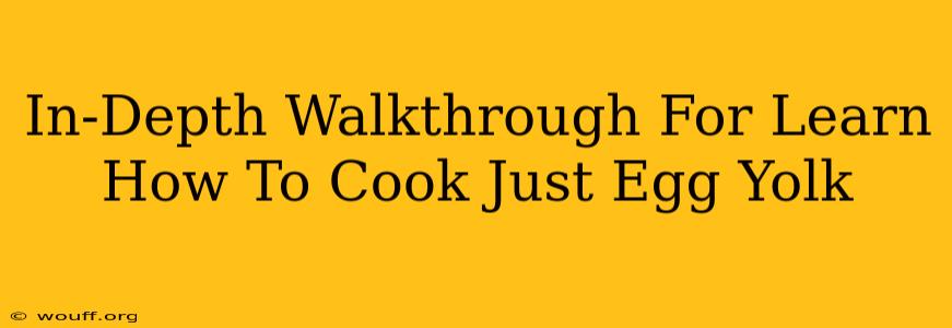 In-Depth Walkthrough For Learn How To Cook Just Egg Yolk