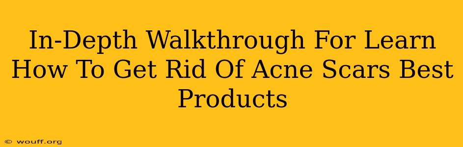 In-Depth Walkthrough For Learn How To Get Rid Of Acne Scars Best Products