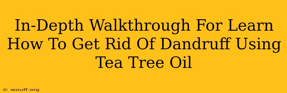 In-Depth Walkthrough For Learn How To Get Rid Of Dandruff Using Tea Tree Oil