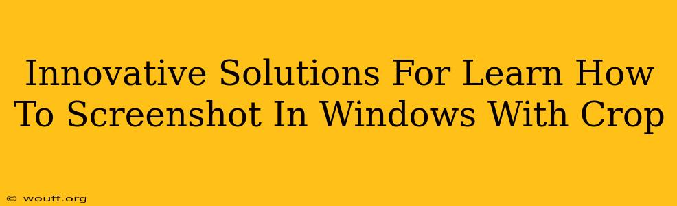 Innovative Solutions For Learn How To Screenshot In Windows With Crop