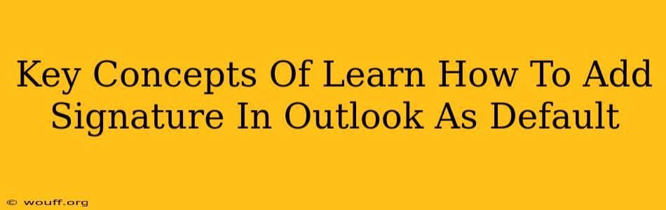 Key Concepts Of Learn How To Add Signature In Outlook As Default