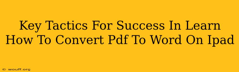 Key Tactics For Success In Learn How To Convert Pdf To Word On Ipad