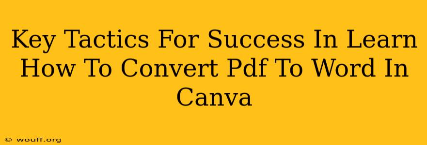 Key Tactics For Success In Learn How To Convert Pdf To Word In Canva