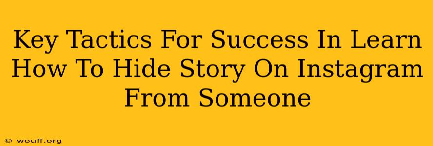 Key Tactics For Success In Learn How To Hide Story On Instagram From Someone