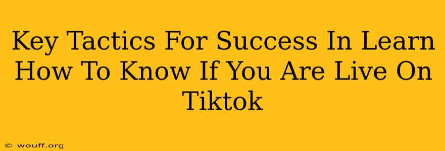 Key Tactics For Success In Learn How To Know If You Are Live On Tiktok