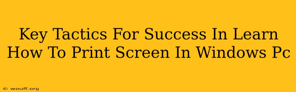 Key Tactics For Success In Learn How To Print Screen In Windows Pc