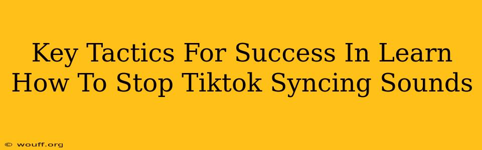 Key Tactics For Success In Learn How To Stop Tiktok Syncing Sounds